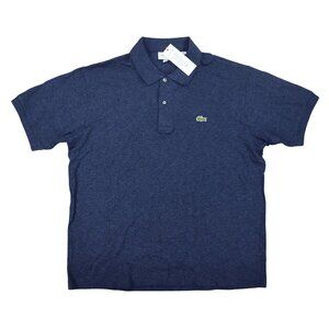 Lacoste XL/6 Knit Short Sleeve Classic Pique 2-Button Men's Polo Shirt NWT Blue